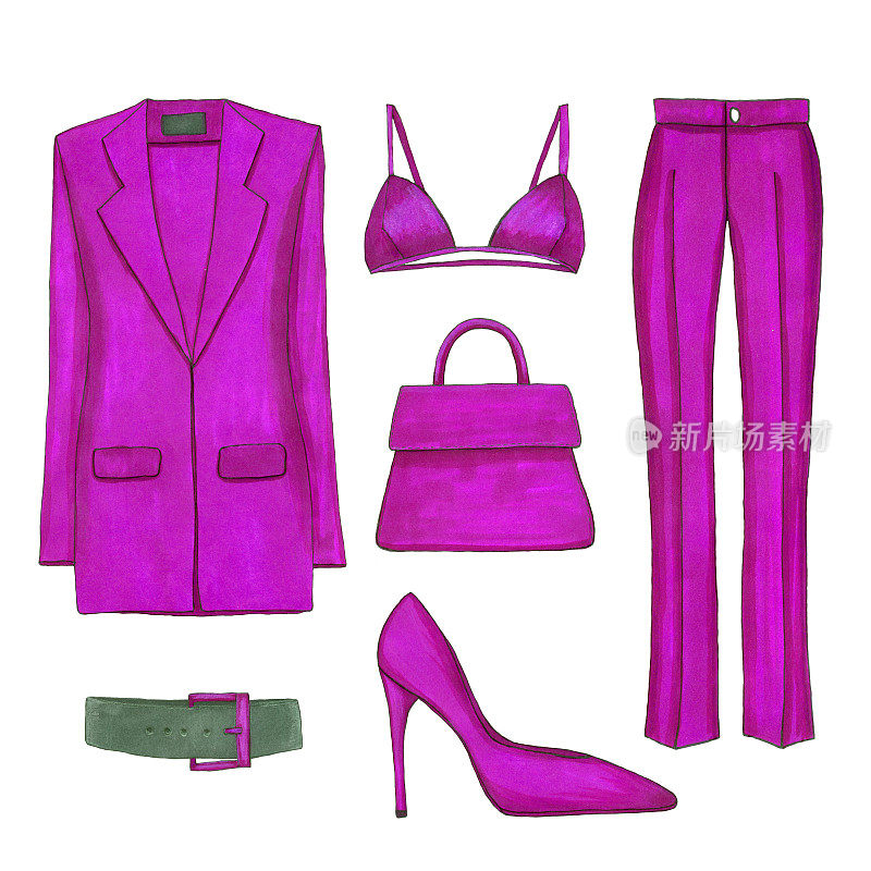 Purple fashion outfit